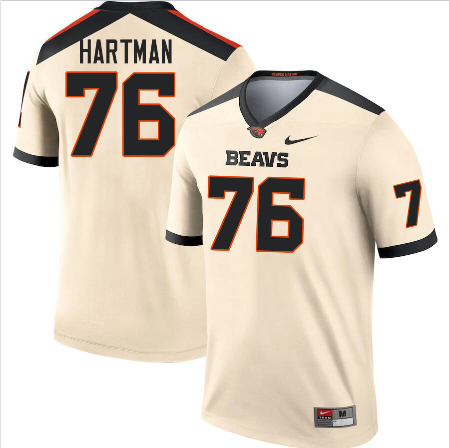 Men #76 Ben Hartman Oregon State Beavers College Football Jerseys Stitched-Cream